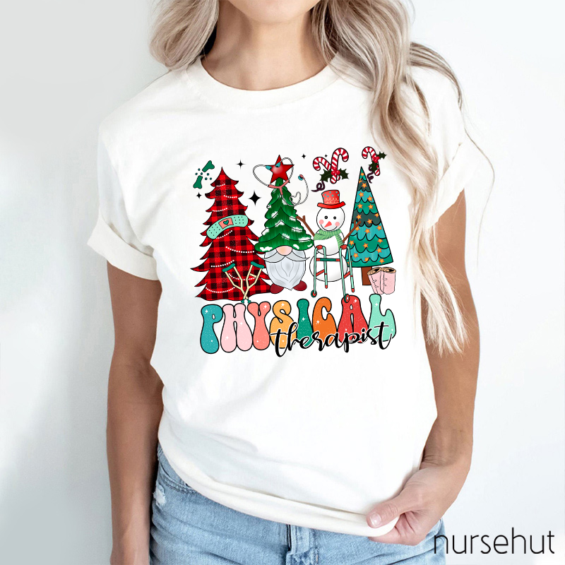 Physical Therapist Christmas Vibes Nurse T-Shirt