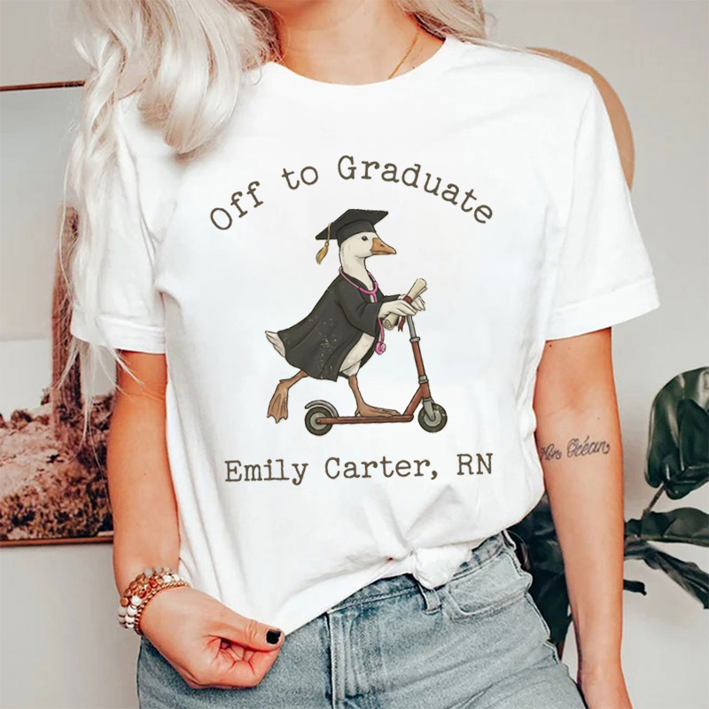 Personalized Silly Goose Off To Graduate T-shirt