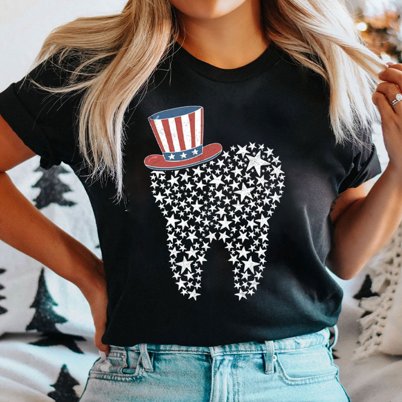 Stars Dental Hygienist 4th Of July T-Shirt