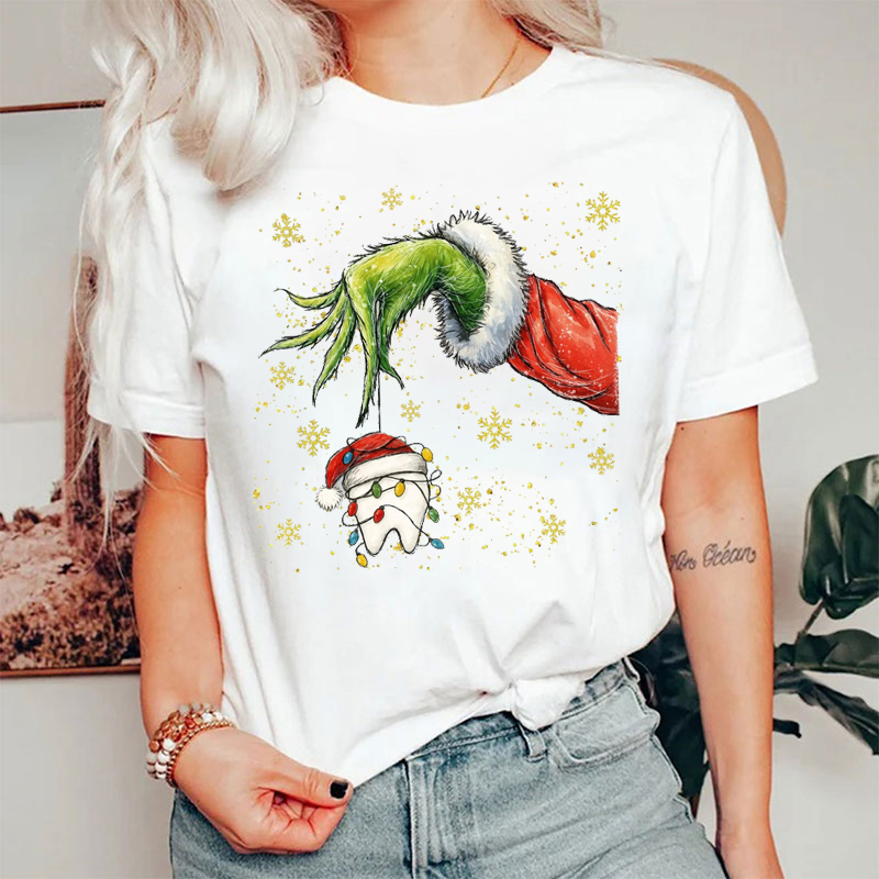 Funny Christmas Dentist Grinchmas Holiday T-Shirt