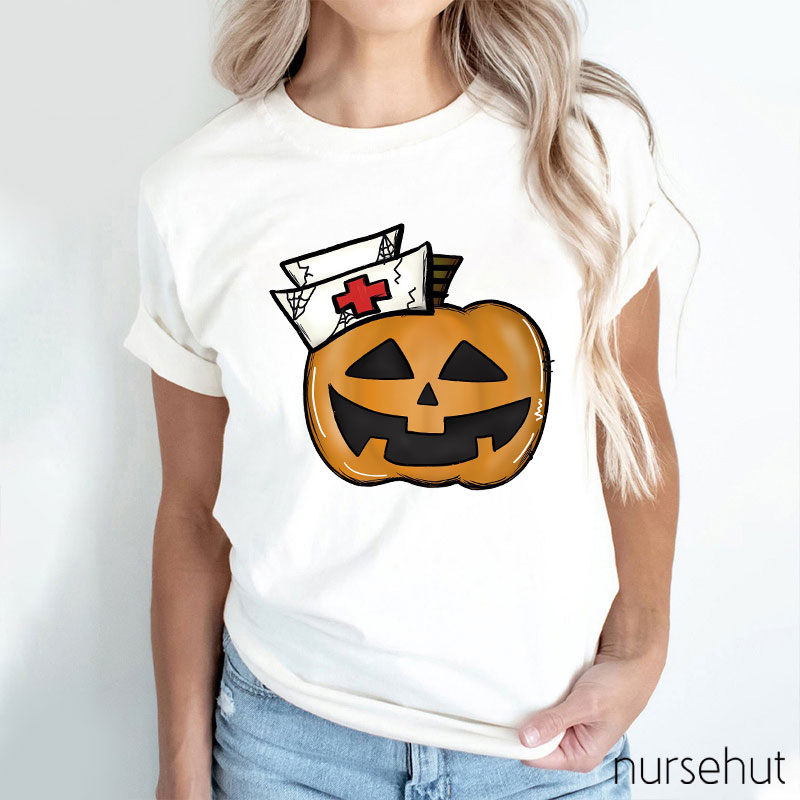 Halloween Pumkin Nurse T-Shirt