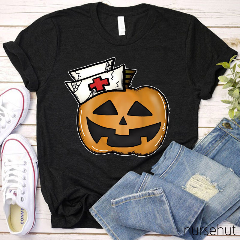 Halloween Pumkin Nurse T-Shirt