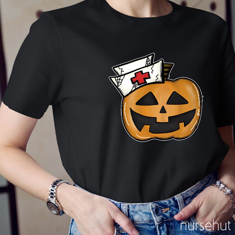 Halloween Pumkin Nurse T-Shirt