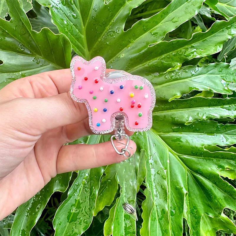Pink Animal Cookie Badge Reel