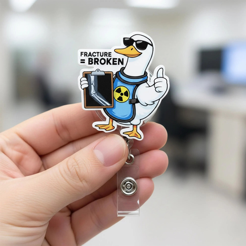 Cute Duck Fracture Badge Reel