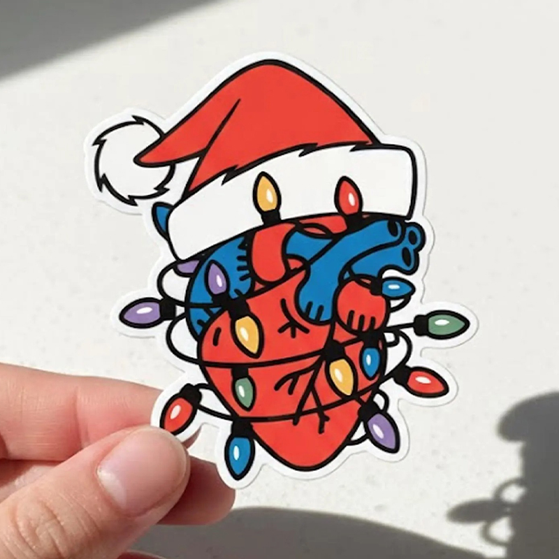 Anatomical Heart Christmas Stickers