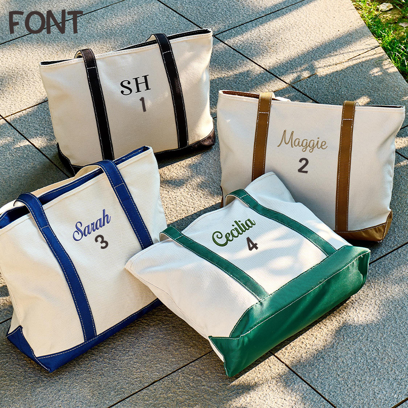 Personalized Embroidered Name Nurse Canvas Tote Bag