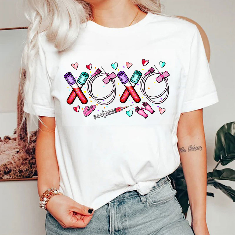 Valentine XOXO Phlebotomy T-shirt