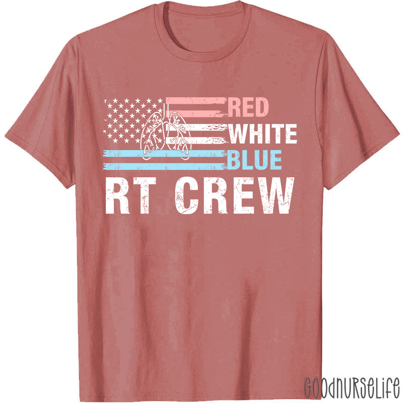 Red White Blue RT Crew Nurse T-Shirt