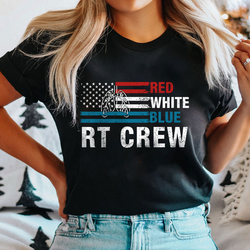 Red White Blue RT Crew Nurse T-Shirt