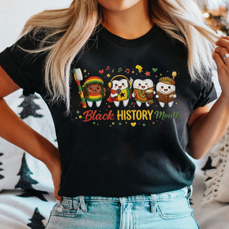 Teeth African American Black History Month T-shirt