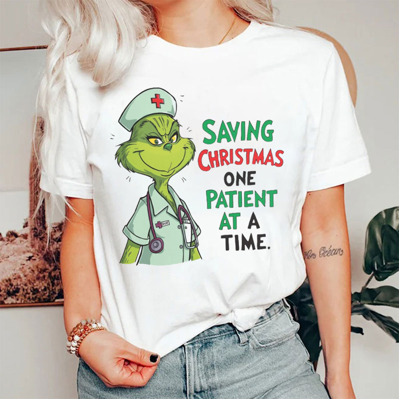 Saving Christmas One Patient At A Time Nurse T-shirt