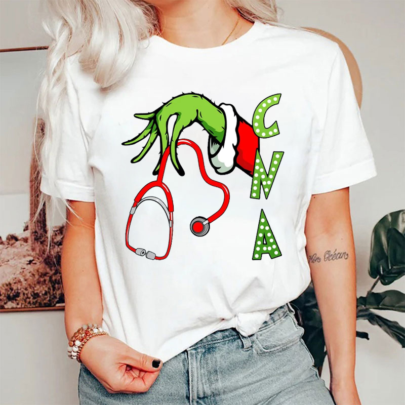 Personalized Job Title Hand Holding Stethoscope Nurse T-Shirt