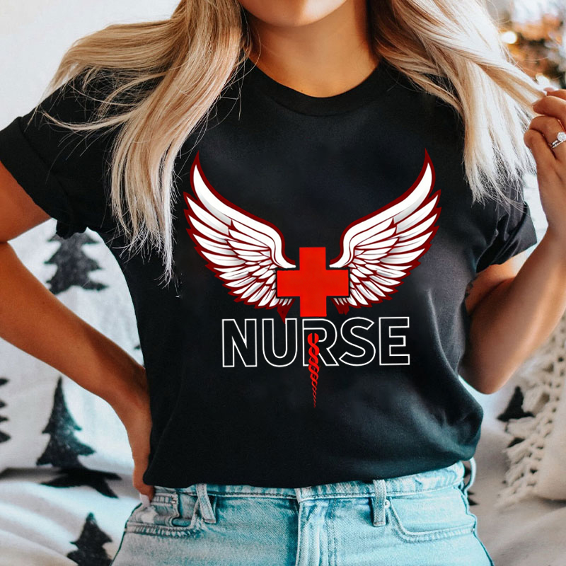 Red Cross And Caduceus Nurse T-shirt