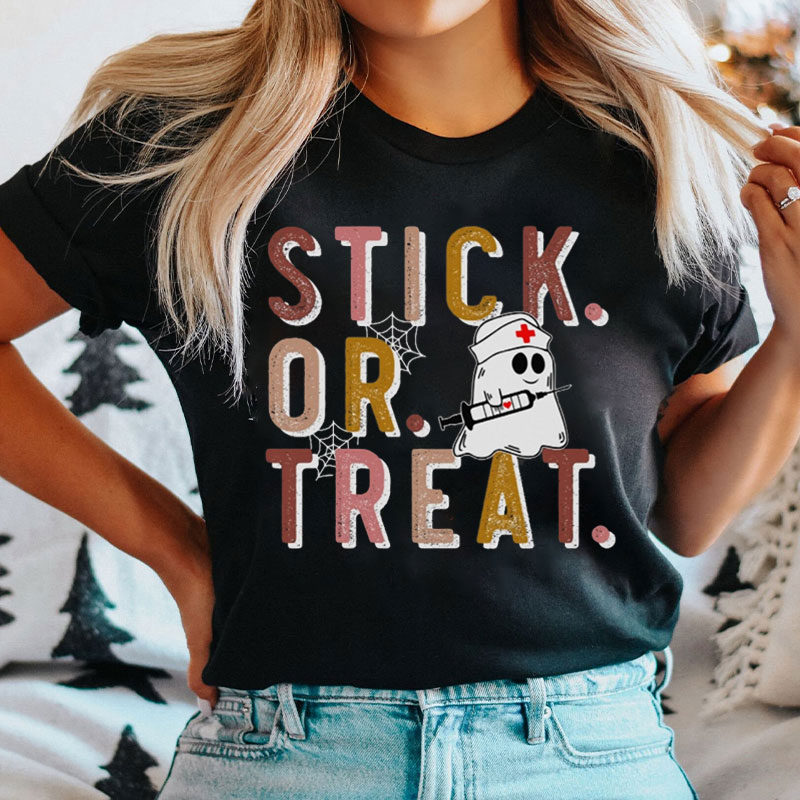 Stick Or Treat Halloween Phlebotomist T-Shirt