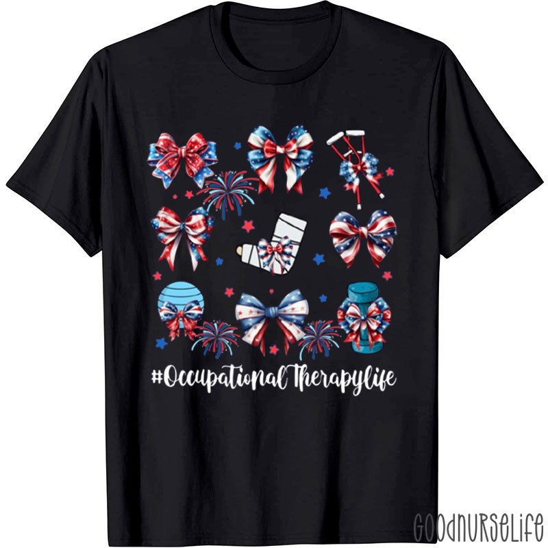 America Coquette Bow Occupational Therapy 4th Of July T-Shirt