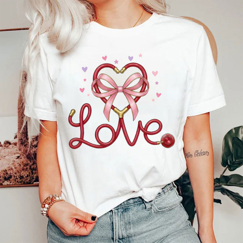 Valentine Stethoscope Love Nurse T-shirt