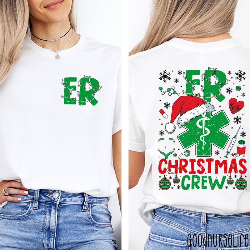 Festive Emergency Department Holiday Two Sided T-Shirt