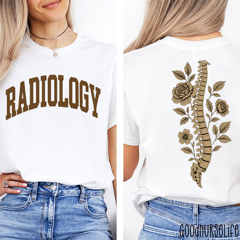 Radiology Floral Spine Two Sided T-Shirt