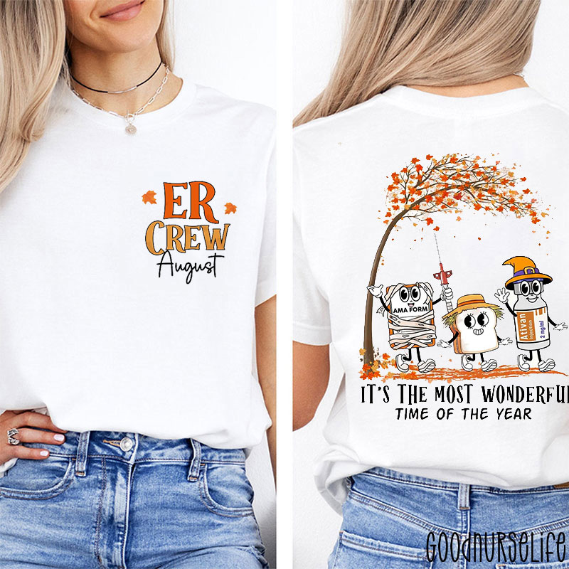 Personalized Er Crew It's The Most Wonderful Time Of The Year Nurse Two Sided T-Shirt