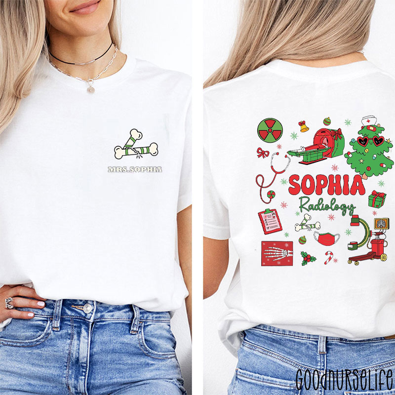 Personalized Radiology With CT Scan X-Ray And Holiday Two Sided T-Shirt