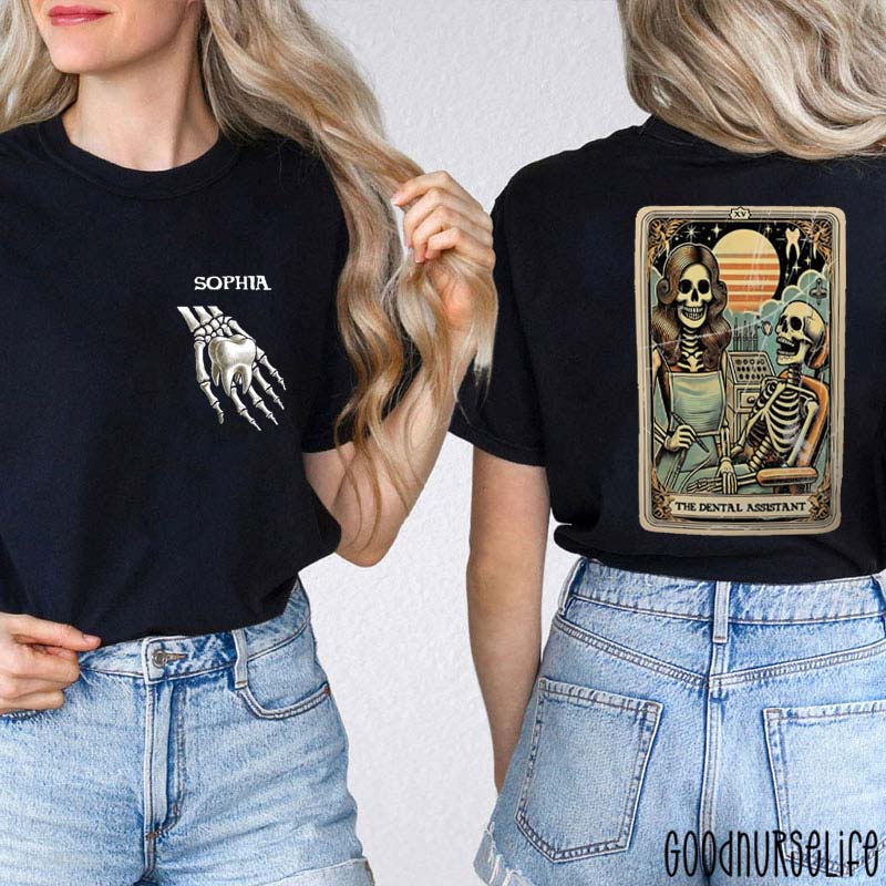 Personalized Tarot Card The Dental Assistant Two Sided T-Shirt
