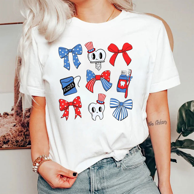 Coquette Bow Tooth Dental Squad T-Shirt
