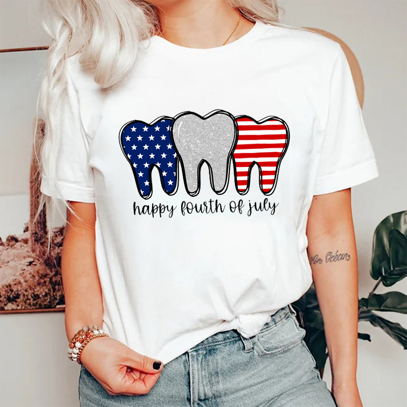 Red And White Flag Tooth T-Shirt