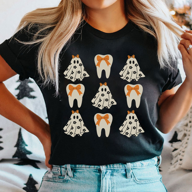 Daisy Fall Cute Ghost Dental T-Shirt