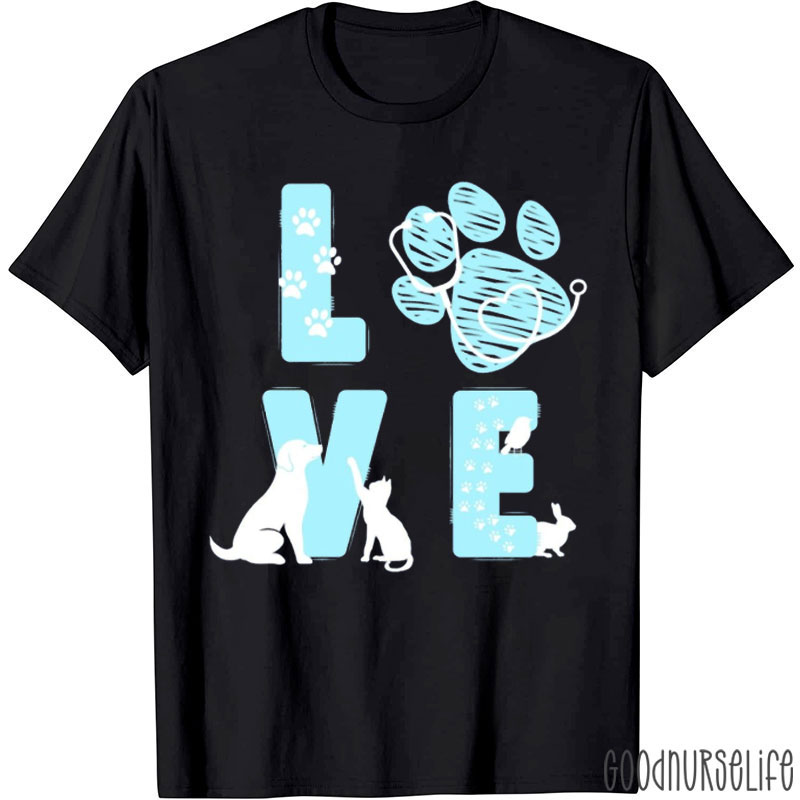 Vet Med Love Animals T-Shirt