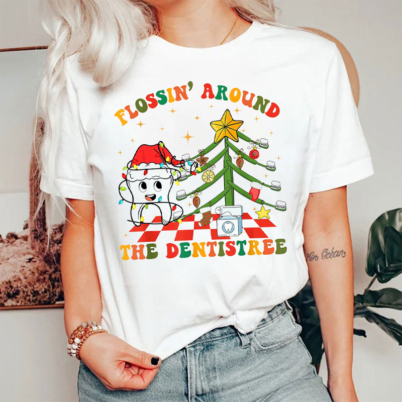 Flossing Around The Dentistree Xmas T-Shirt
