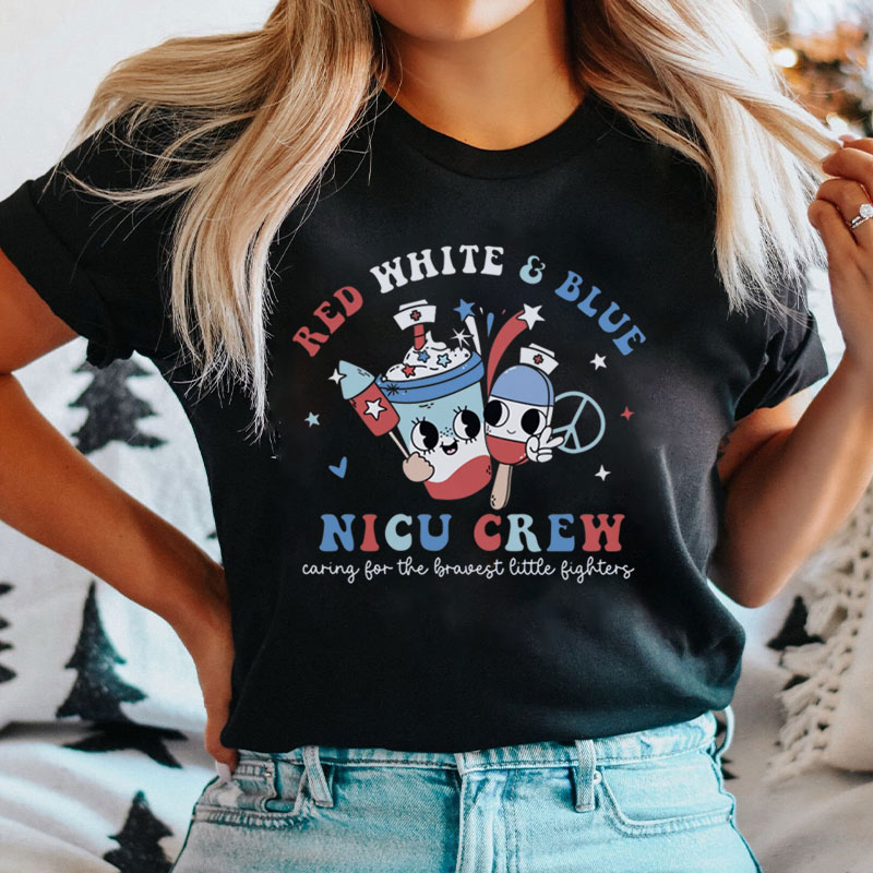 NICU Crew Caring For The Bravest Little Fighters Nurse T-Shirt