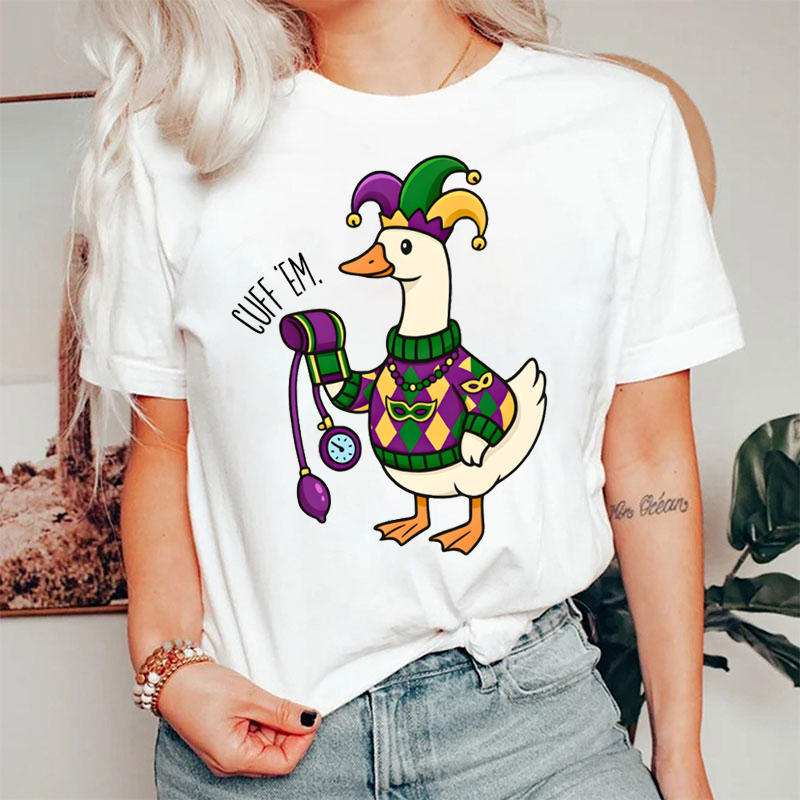 Mardi Gras Goose Cuff Them T-shirt