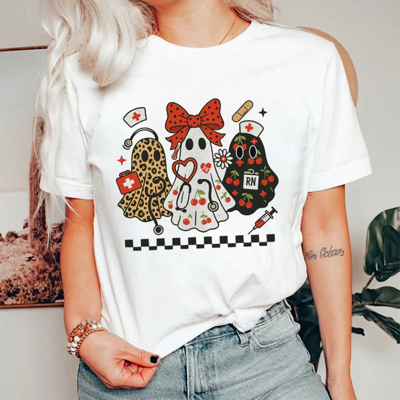Fashion Halloween Ghost Nurse T-Shirt