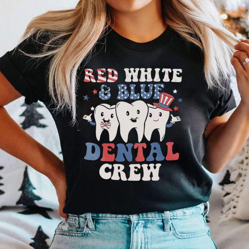 Red White & Blue Dental Crew T-Shirt