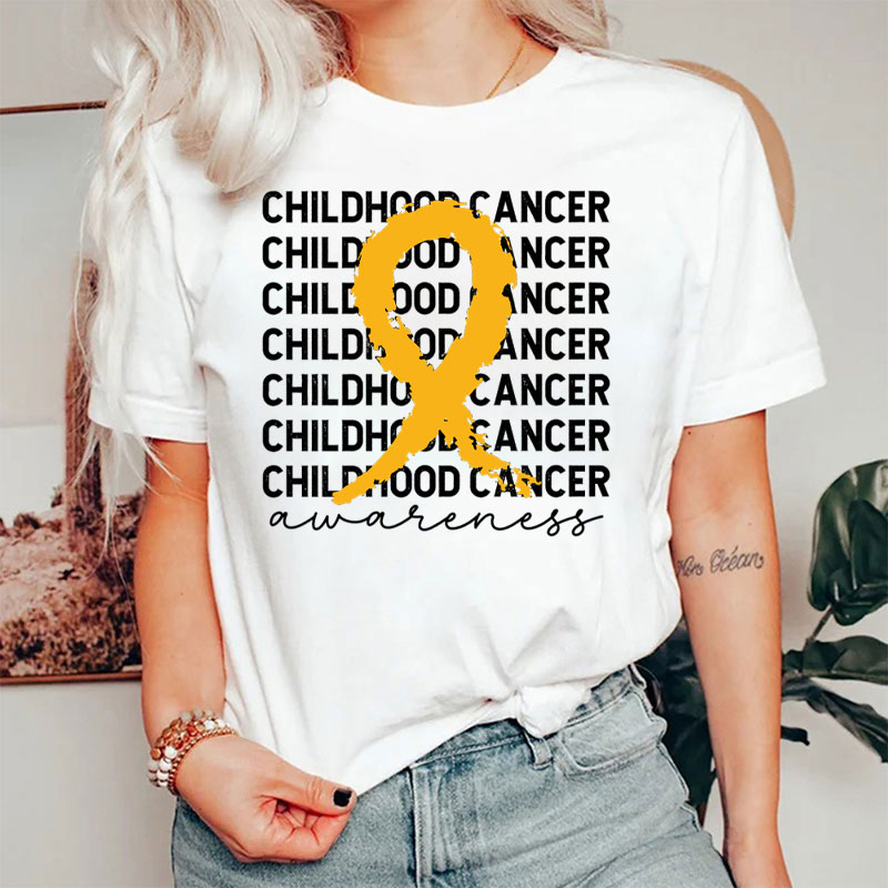 Childhood Cancer Gold Ribbon Awareness T-Shirt