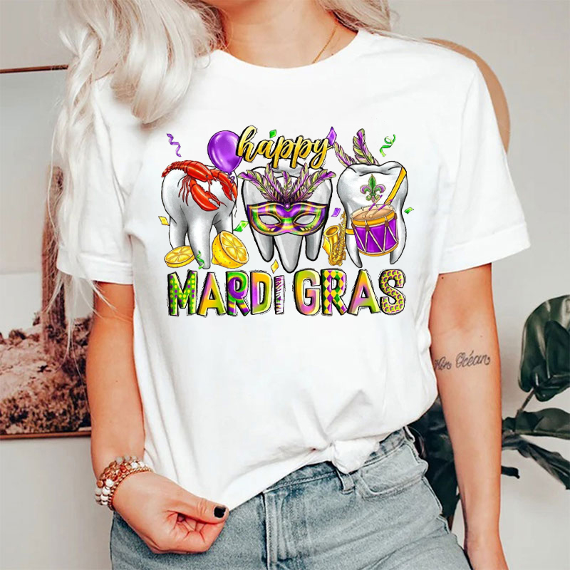 Dentist Happy Mardi Gras T-shirt