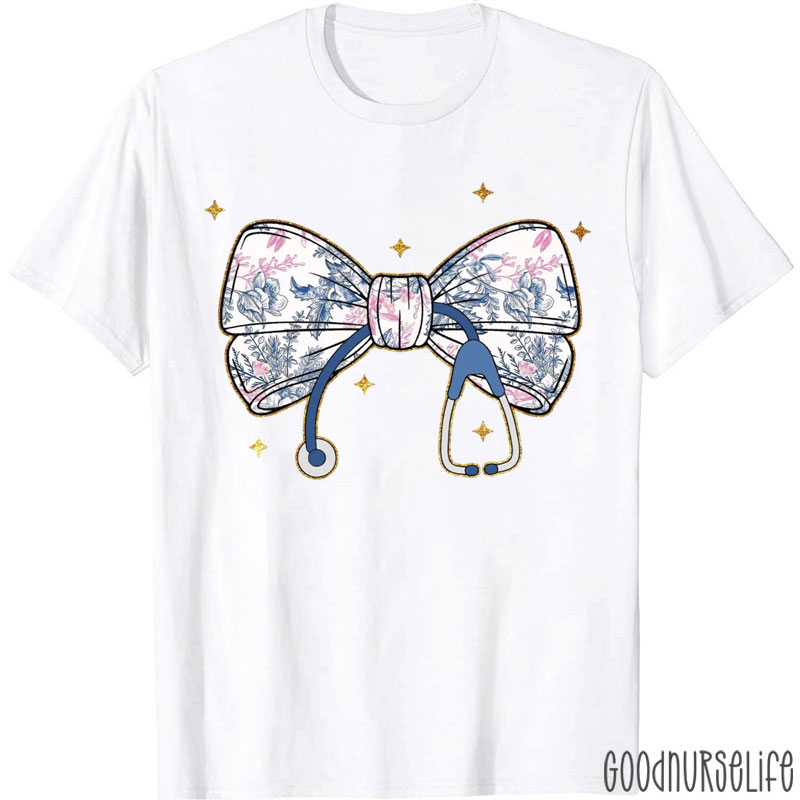 Bow Stethoscope Nurse T-Shirt
