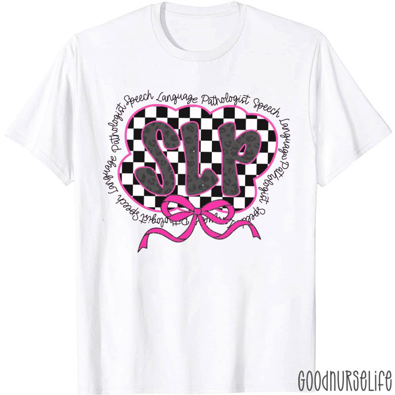Pink Bow Speech Language Pathologist T-Shirt
