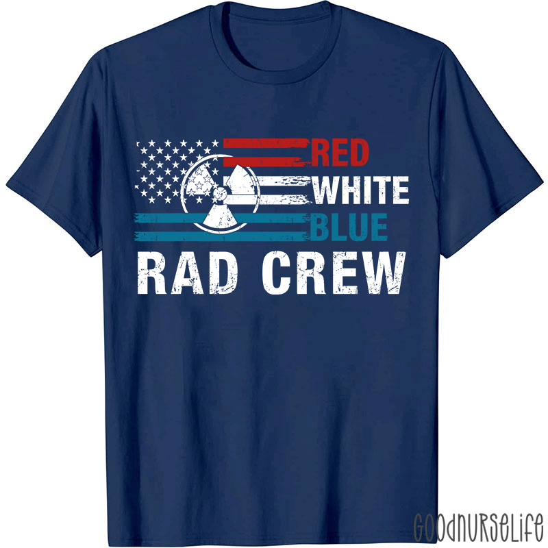 Red White Blue Rad Crew T-Shirt