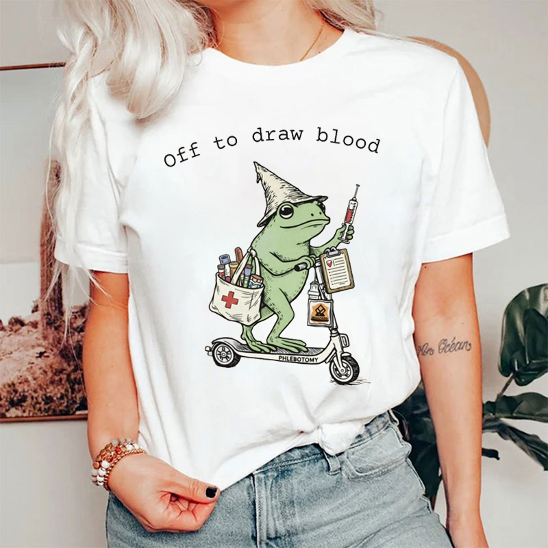 Funny Frog Off To Draw Blood T-shirt