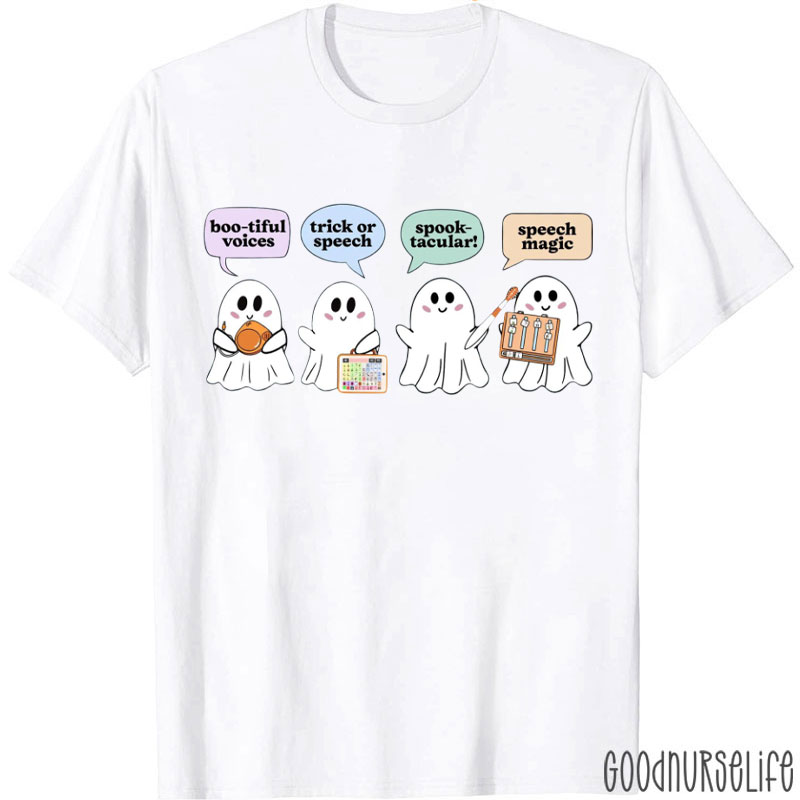 Speech Therapy Halloween Trick Or Speech SLP T-Shirt
