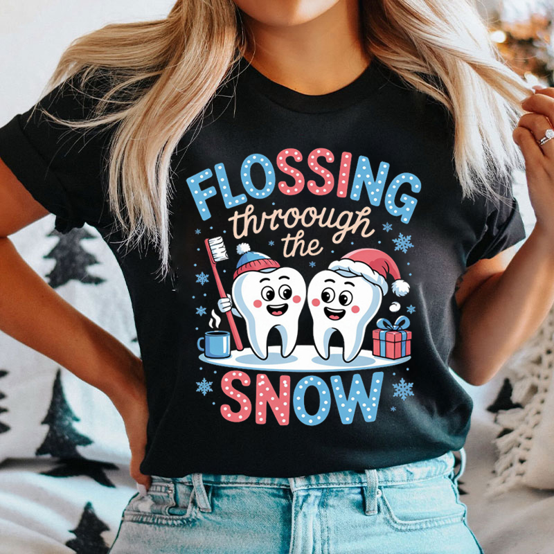 Flossing Through The Snow T-shirt