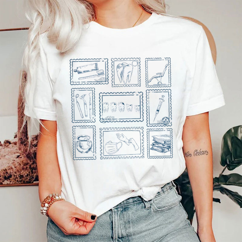 Dental Stamp Style T-shirt