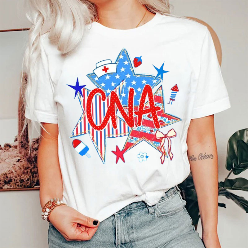 Personalized Preppy Stars And Stripes Nurse T-Shirt