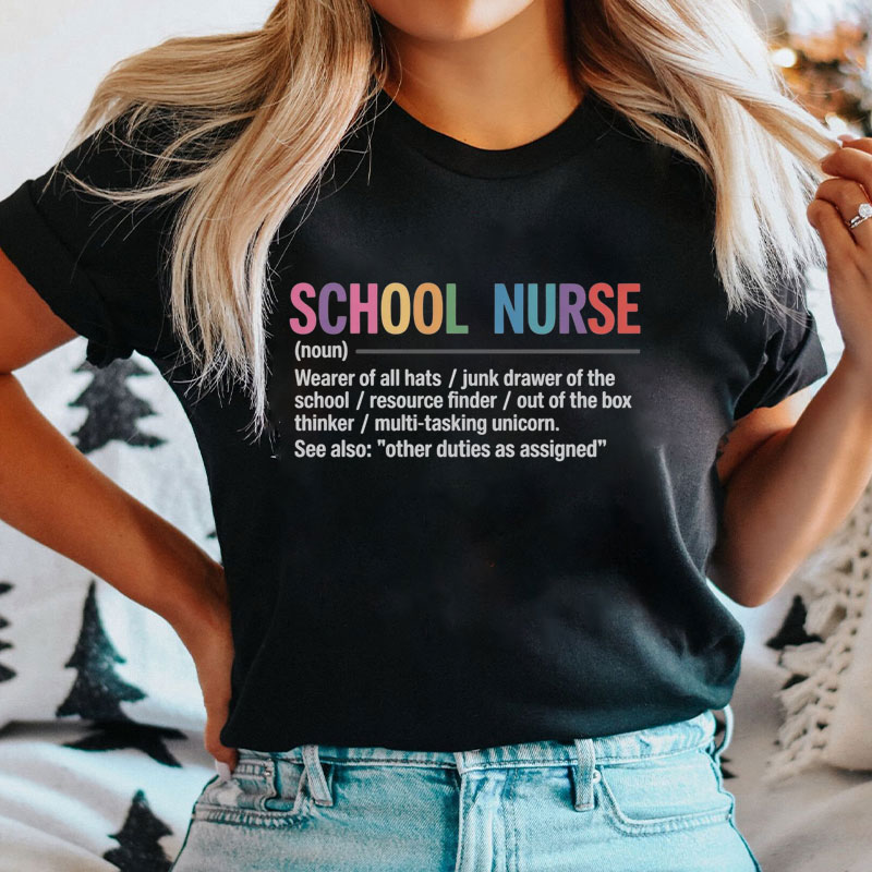 School Nurse Definition Funny Back To School Nurse T-Shirt