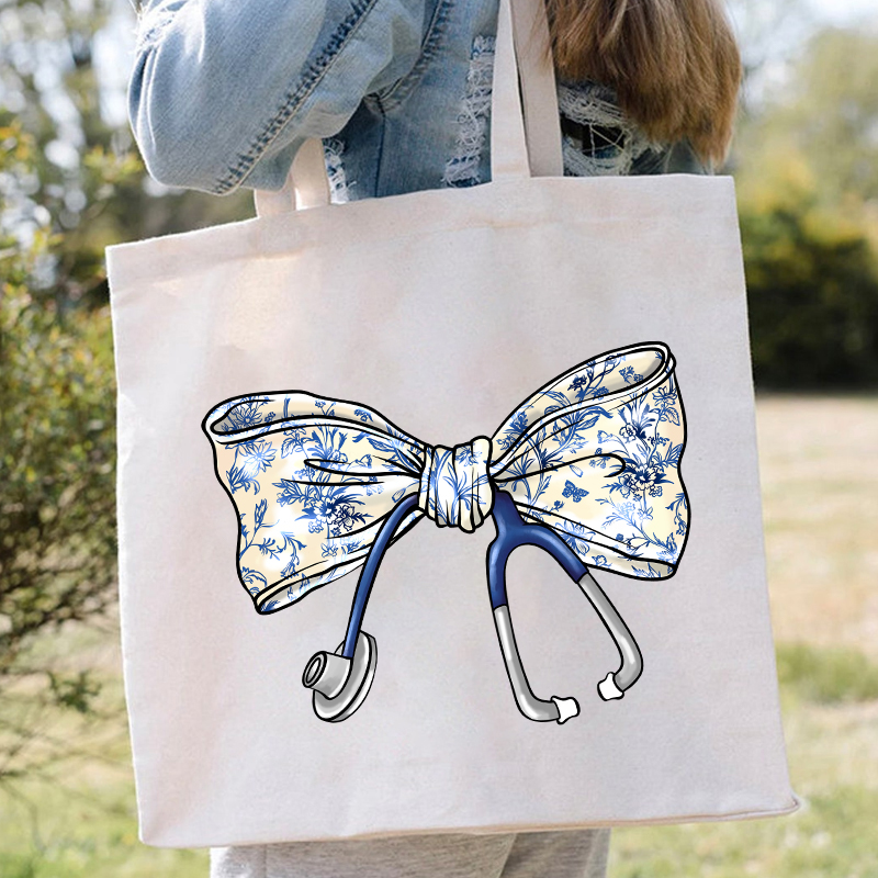 Stethoscope Bow Nurse Tote Bag