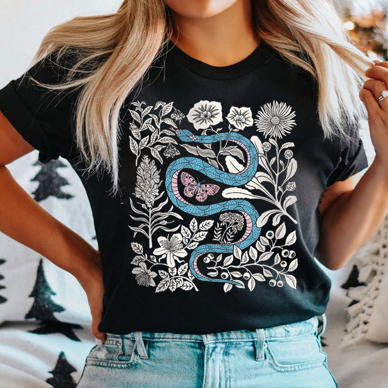 Trans Flower And Snake T-shirt