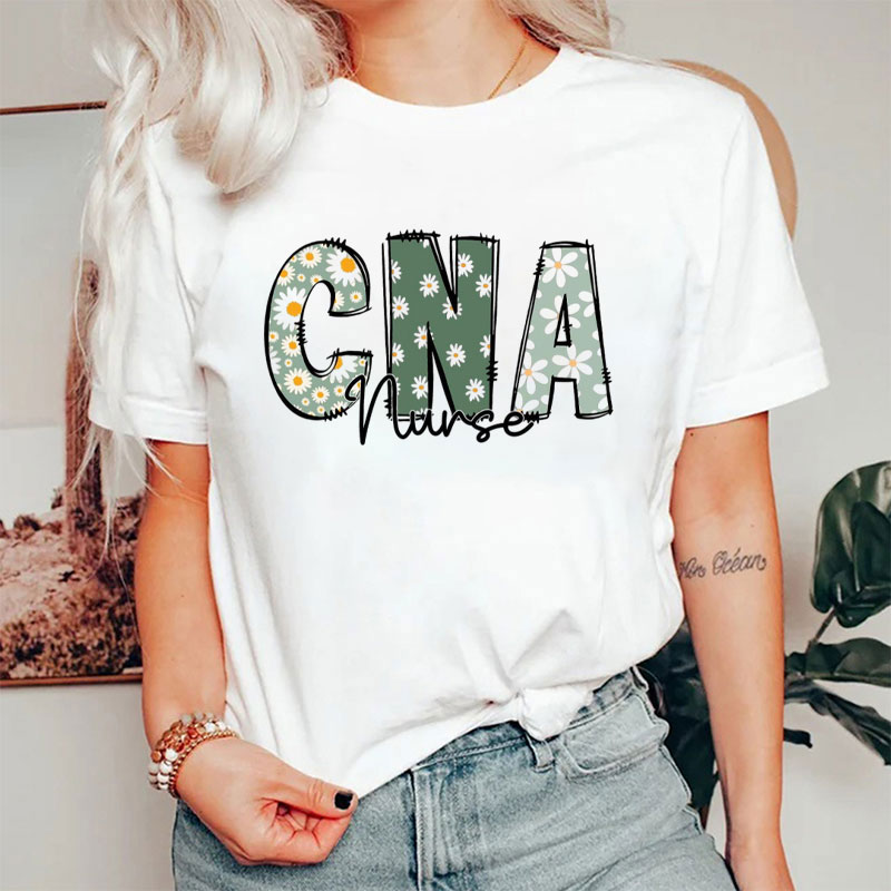 Flower CNA Nurse T-Shirt