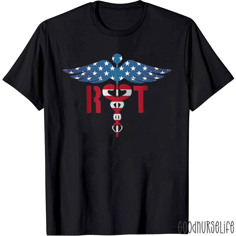 RN Nurse 4th Of July Patriotic American USA Flag Nurse T-Shirt
